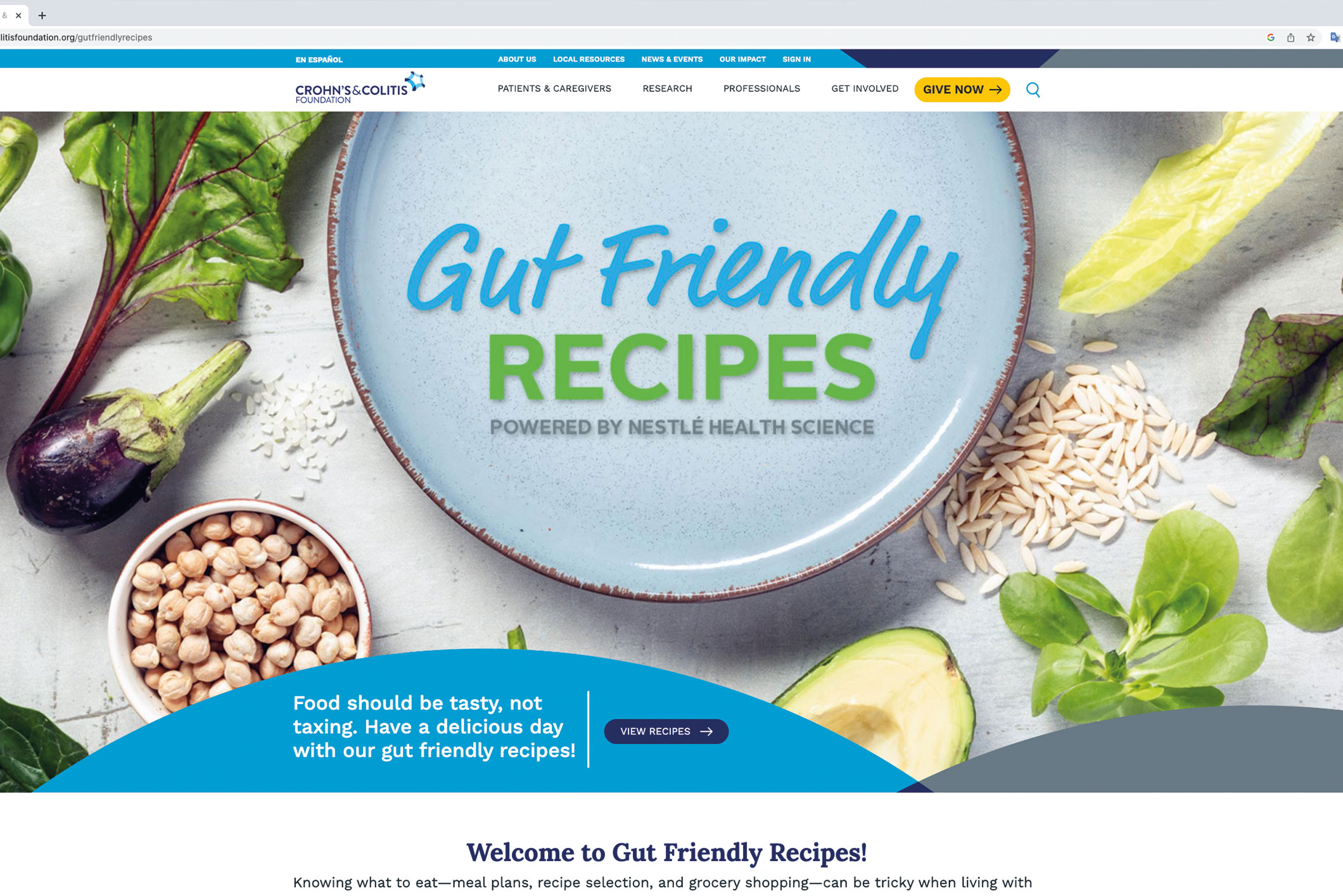 recipes page